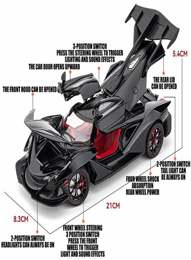 KONIGIN Play Game Kids 1:24 Scale Die-Cast Apollo Intensa Emozione with 4 Openable Doors Pull Back Action, Working Lights,Horn& Steerable Front Tyres (Multicolor) - Image 3